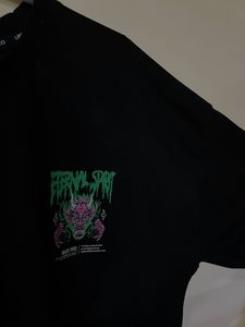Black Oversized Back Printed T Shirt