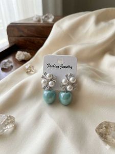 Elegant Pearl &amp; Gemstone Drop Earrings