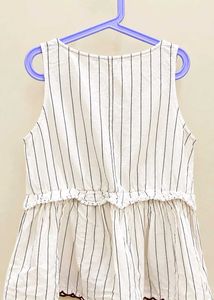 Boho Striped Tunic with Floral Embroidery