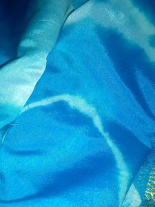 Beautiful Blue Saree with White Motifs