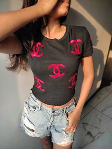 Women Black Crop Top