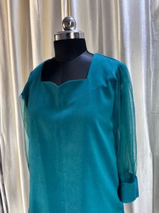 Green mesh formal tops