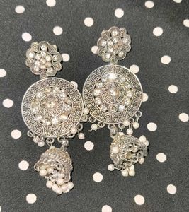 ✨✨Oxidised Jhumka Earrings with Pearls 💕💕