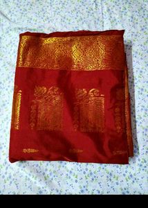 Red Silk Saree with kurti set