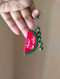 TWINKLING WATERMELON Slice Keychain
