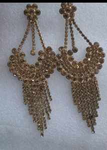 Elegant Drop Earrings with Blue Stones