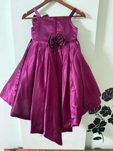 Royal Plum Satin Party Frock