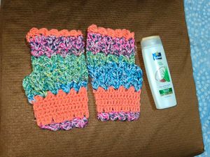 Handmade Crochet Fingerless Gloves and new shampoo