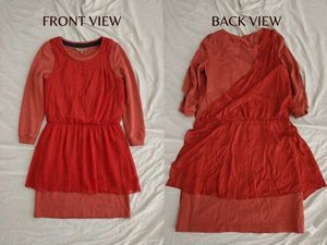 European brand ! luxury Chic orange Layered Dress