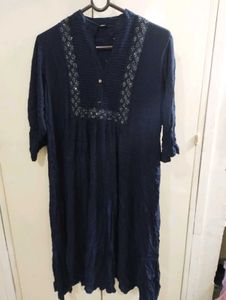 Elegant Navy Blue Embellished Kurta