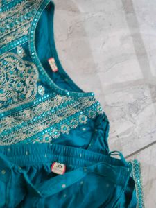 Elegant Teal Embroidered Kurti
