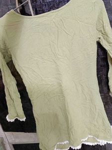 Embroidered Olive Green Kurta