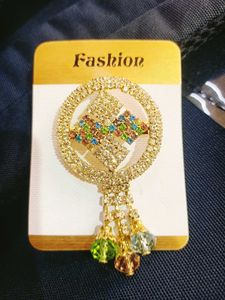 Sparkling Brooch with Tassel Detail