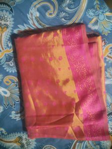 Vibrant Pink Brocade Saree.