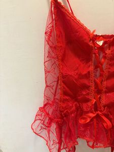 Red Lace Corset with Garters