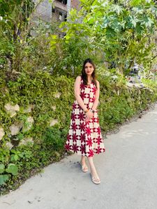 Chic Floral Print Midi Dress