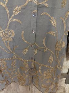 Elegant Grey Embroidered Kurta