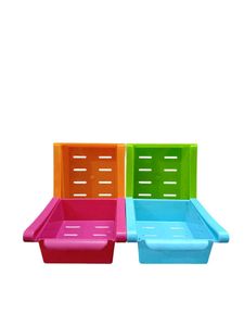 Fridge Storage Drawers Pack of 4 Set, Multicolours