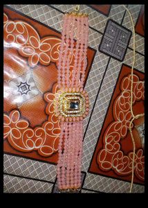 Elegant orange Beaded Choker Necklace