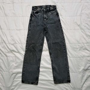 Gray Acid Wash Mom Jeans