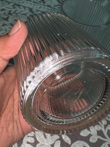 Set of 6 Ribbed Glass Tumblers