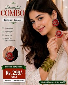 Premium Glass Bangles + Earrings Combo | New