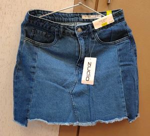 High Waist Denim Mini Skirt (28)