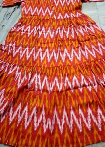 ❤️🧡Ikkat Frills Kurti