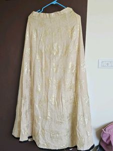 Elegant Beige & Gold Ethnic Skirt