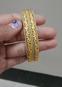 Elegant Gold-Plated Bangles (Set of 2)
