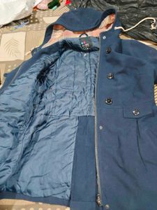 Blue Hooded Coat with winter sweater free