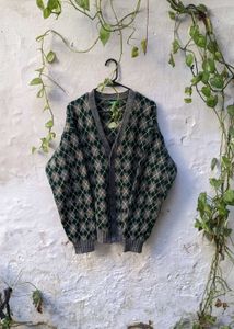 Argyle Pattern Cardigan