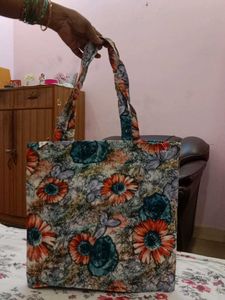 Floral Print Tote Bag