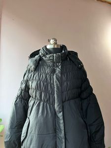 Black long puffer jacket