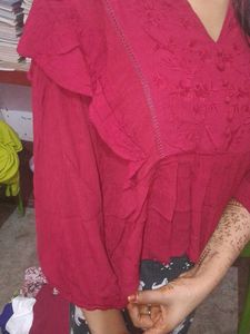 Red Embroidered Tunic