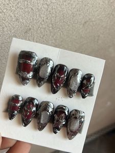 Gothic Coffin Press-On Nails💋baddie nail set😍🥵