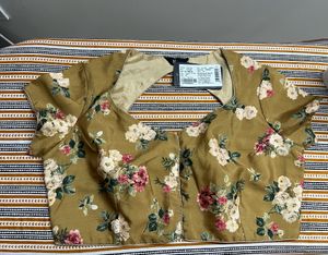 Indya Brand Gold With Floral Pattern Blouse