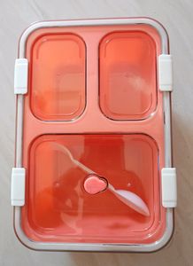 Lunch Box Container with Spoon for Kids, 3 Compart
