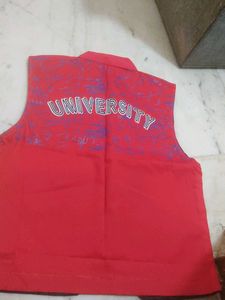 Red Ethnic Nehru Jacket