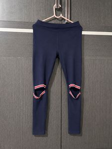 Navy Blue Cut-Out Knee Leggings | Stretch Fit