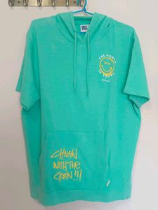 Men's Green Short Sleeve Hoodie T-Shirt