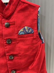 Red Festive Boys Waistcoat