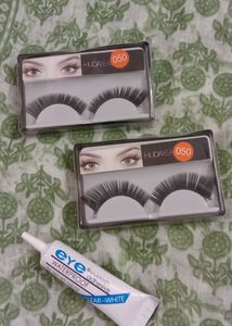 Huda Beauty False Eyelashes With It's Glue.