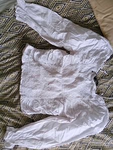 White Smocked Peasant top