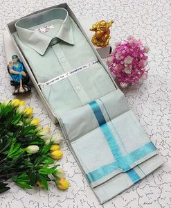 Mens Tissue Dhoti Set