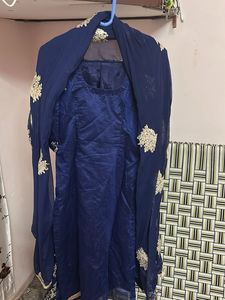 Elegant Navy Blue Embroidered Kurta Set