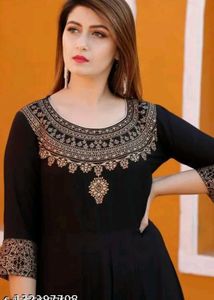 Beautiful Black Kurta Set with Red Dupatta