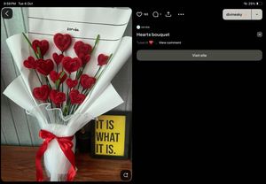 Handmade Red Heart Bouquet