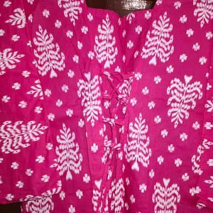Vibrant Pink Printed Kurta