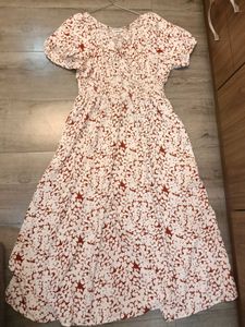 Boho Floral Print Midi Dress